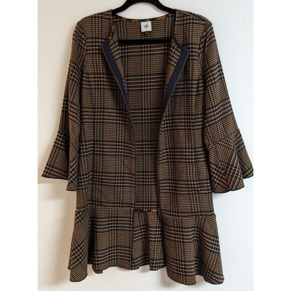 Cabi # 3902 Flounce Plaid Longline Full-Zip Jacket Fall 2020 Size Small - Picture 12 of 15